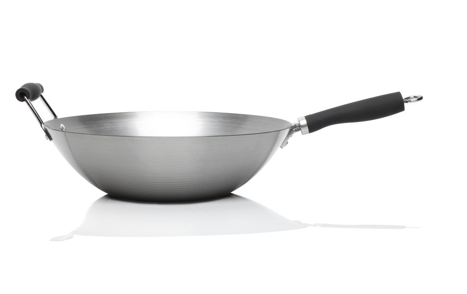 Stanley Rogers 35 cm black carbon steel wok