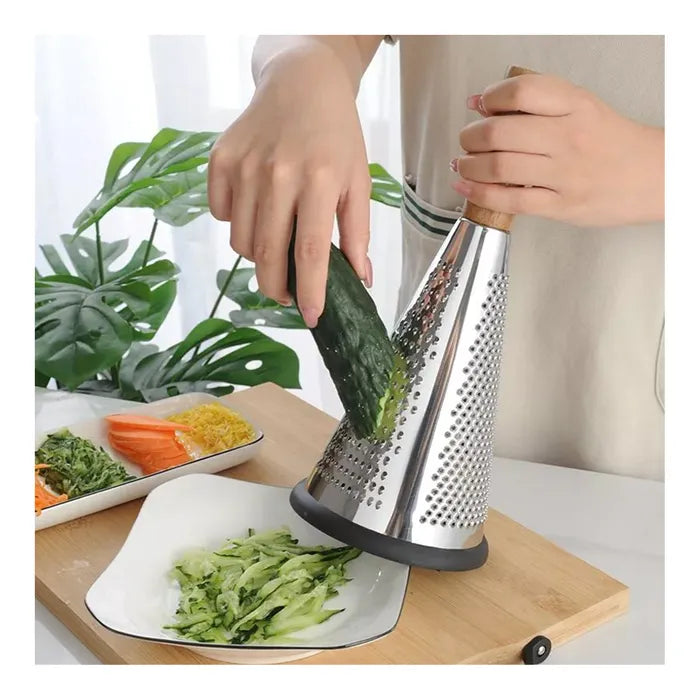 Cone Grater with Wooden Handle