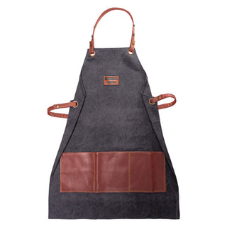 Tramontina Churrasco Black BBQ Apron denim & leather