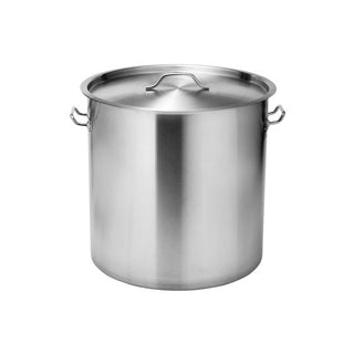 Force 98 L stainless stockpot with lid