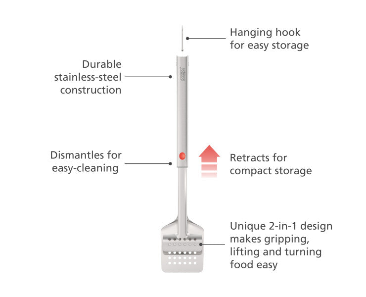 Joseph Joseph GrillOut BBQ Turner Tongs with retractable head
