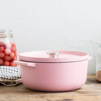 KitchenAid Covered Round Casserole 26cm/5.2L Dried Rose