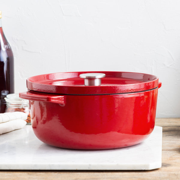 KitchenAid Covered Round Casserole 26cm/5.2L Empire Red