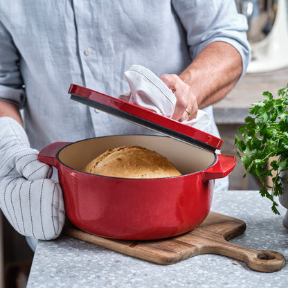 KitchenAid Covered Round Casserole 26cm/5.2L Empire Red