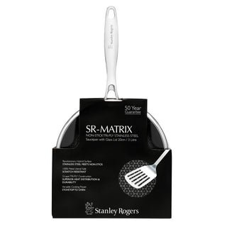 Stanley Rogers SR-Matrix Non-stick Saucepan with Glass Lid
