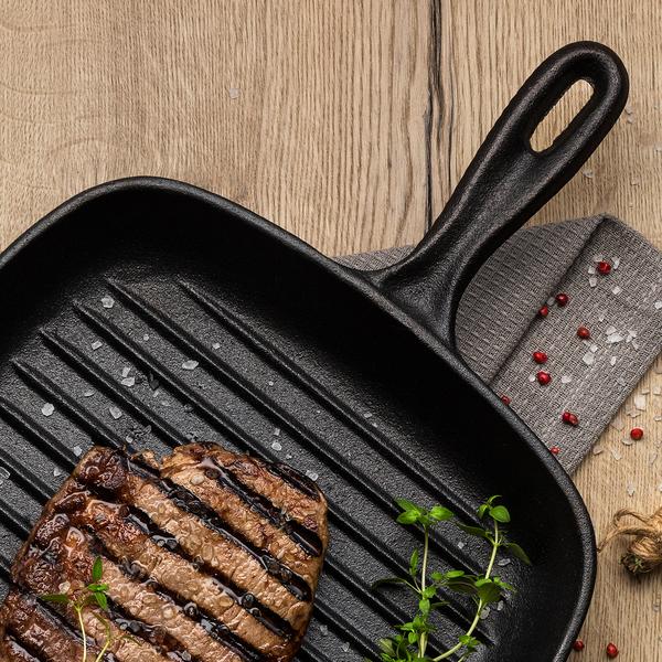 Tramontina Pre-Seasoned Cast Iron Square Griddle Pan 27cm