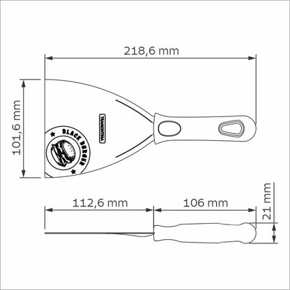 Tramontina Churrasco Black Barbecue Burger Spatula 4", 11cm