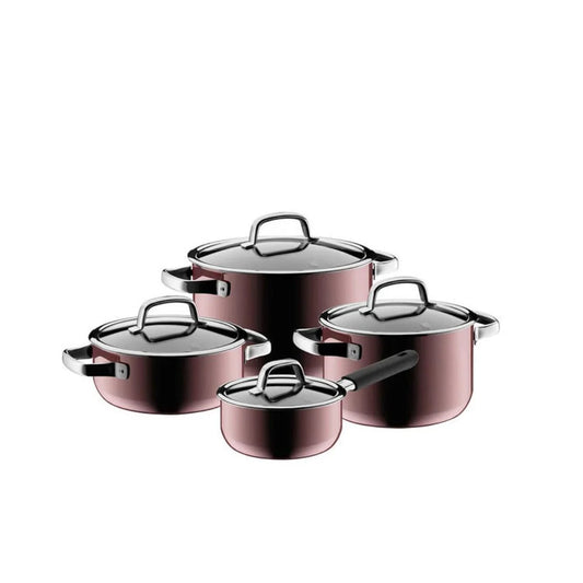 WMF Fusiontec Mineral Platinum 4Pc Cookware Set Rose Quartz