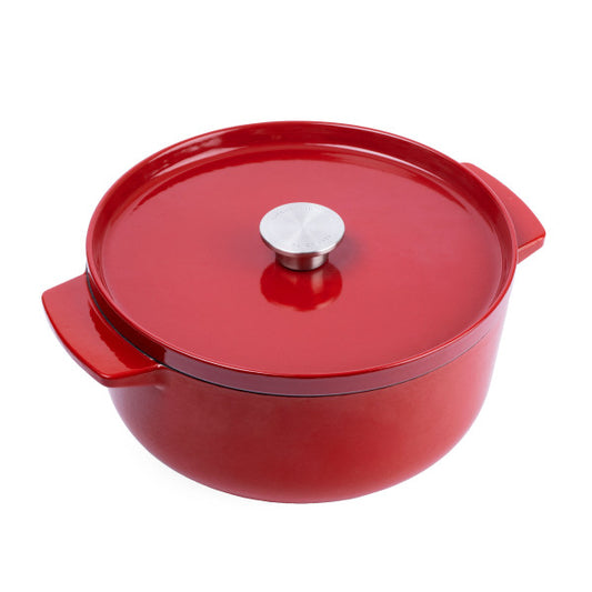 Empire Red 26 cm cast iron casserole with lid
